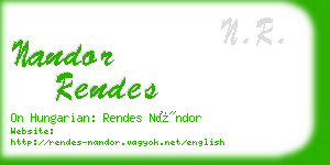 nandor rendes business card